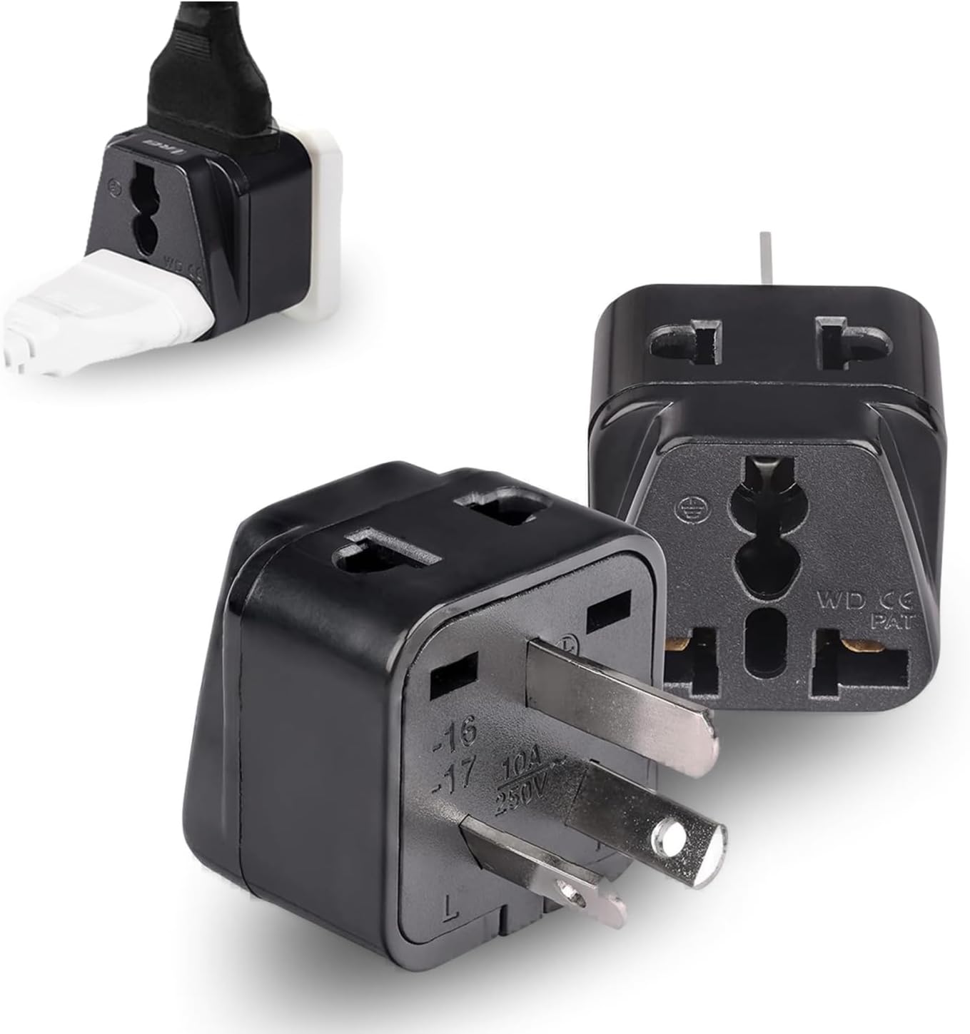 Orei - USA to Australia Power Adapter - Type I Plug Adapter Compatible with Australia, New Zealand & China - Black