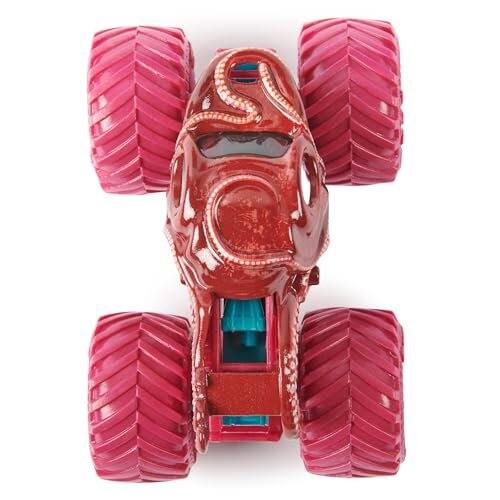 Back. Monster Jam - Monster Jam Series 35 Octon8er 1:64 Scale Die-Cast Monster Truck with BKT Tires - Red.