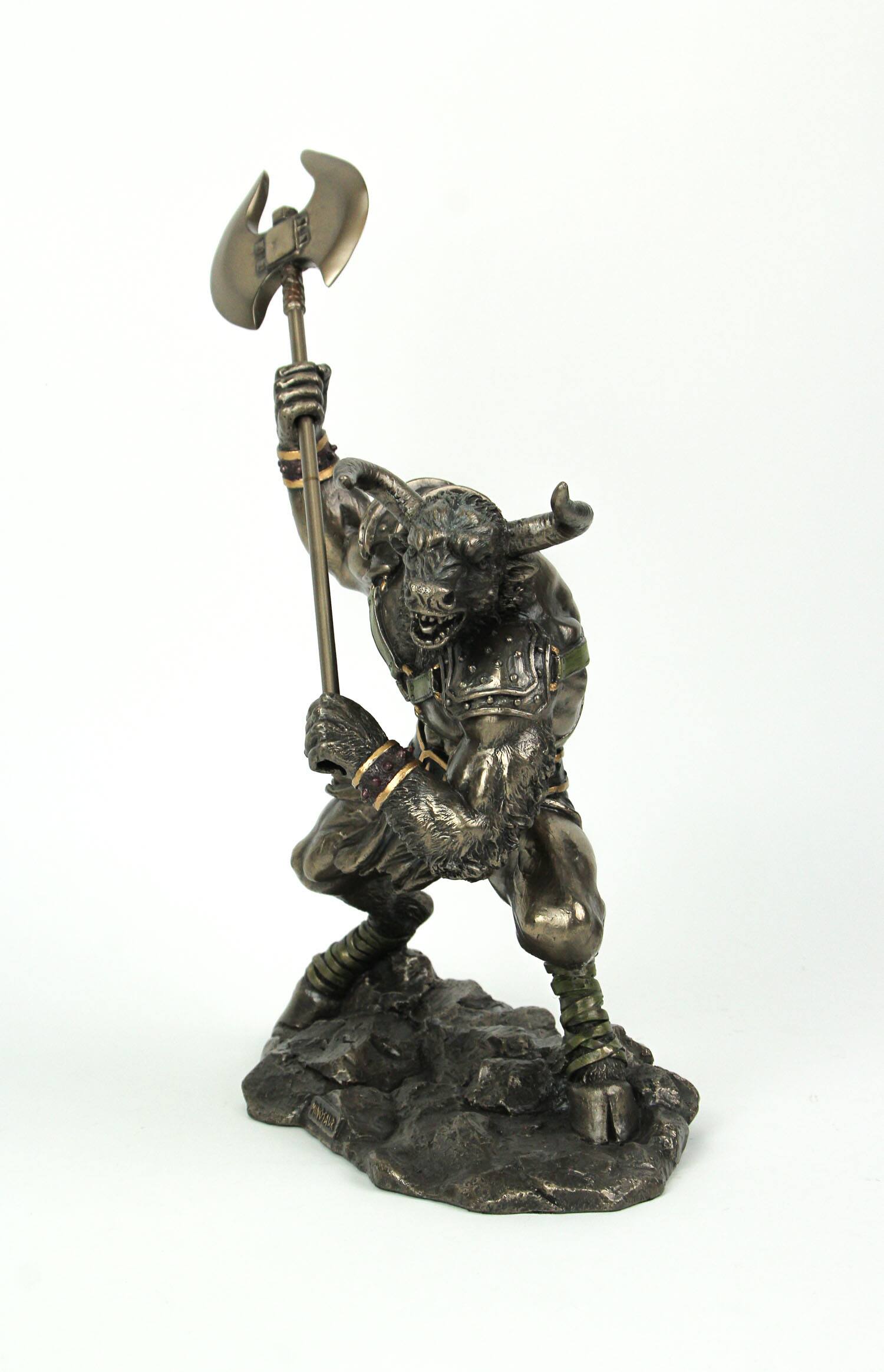 Alt View 1. Veronese Design - Greek Mythology Battle Ready Minotaur Bull / Man Bronzed Finish Statue - Bronze.
