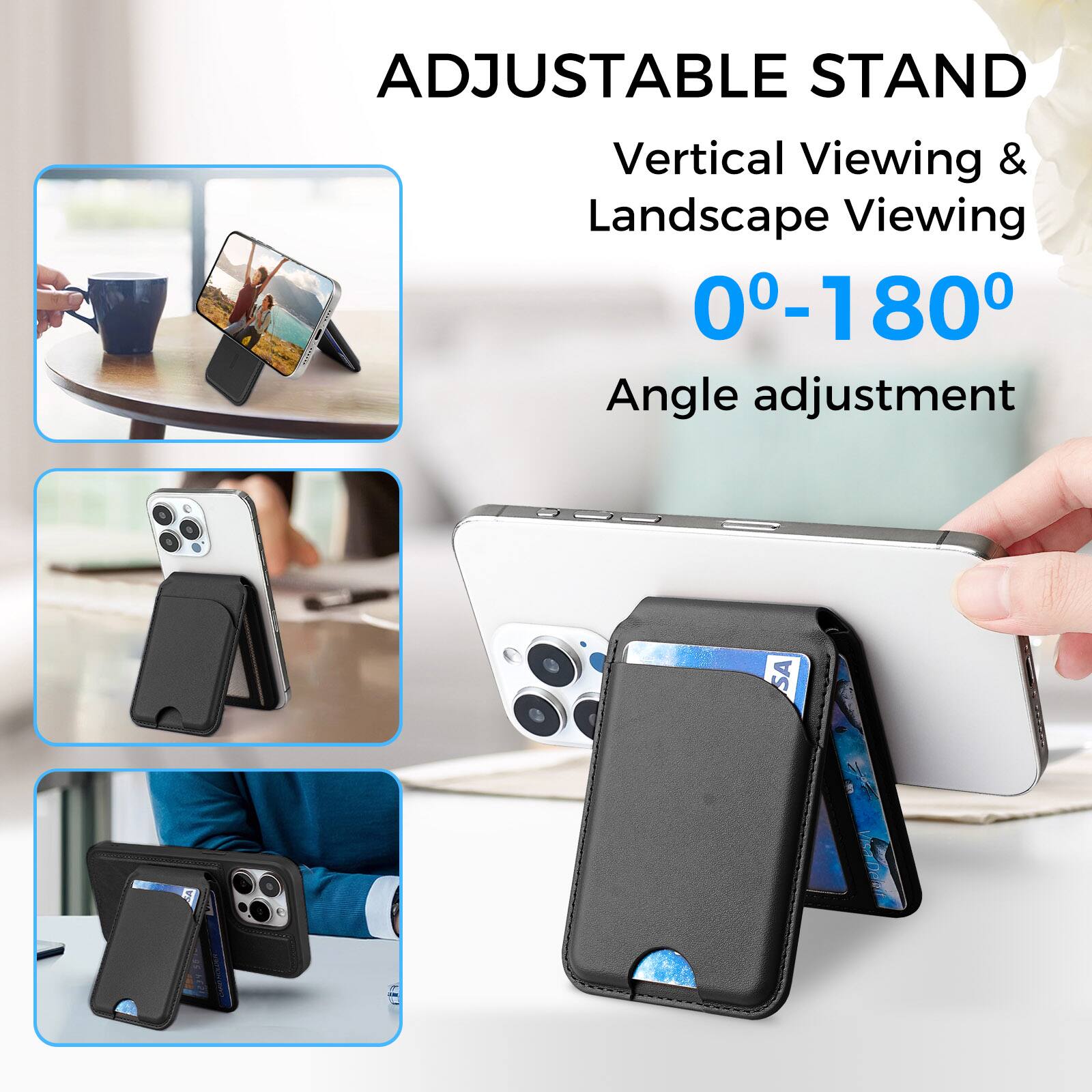 ADJUSTABLE STAND  
Vertical Viewing & Landscape Viewing  
0°-180° Angle adjustment