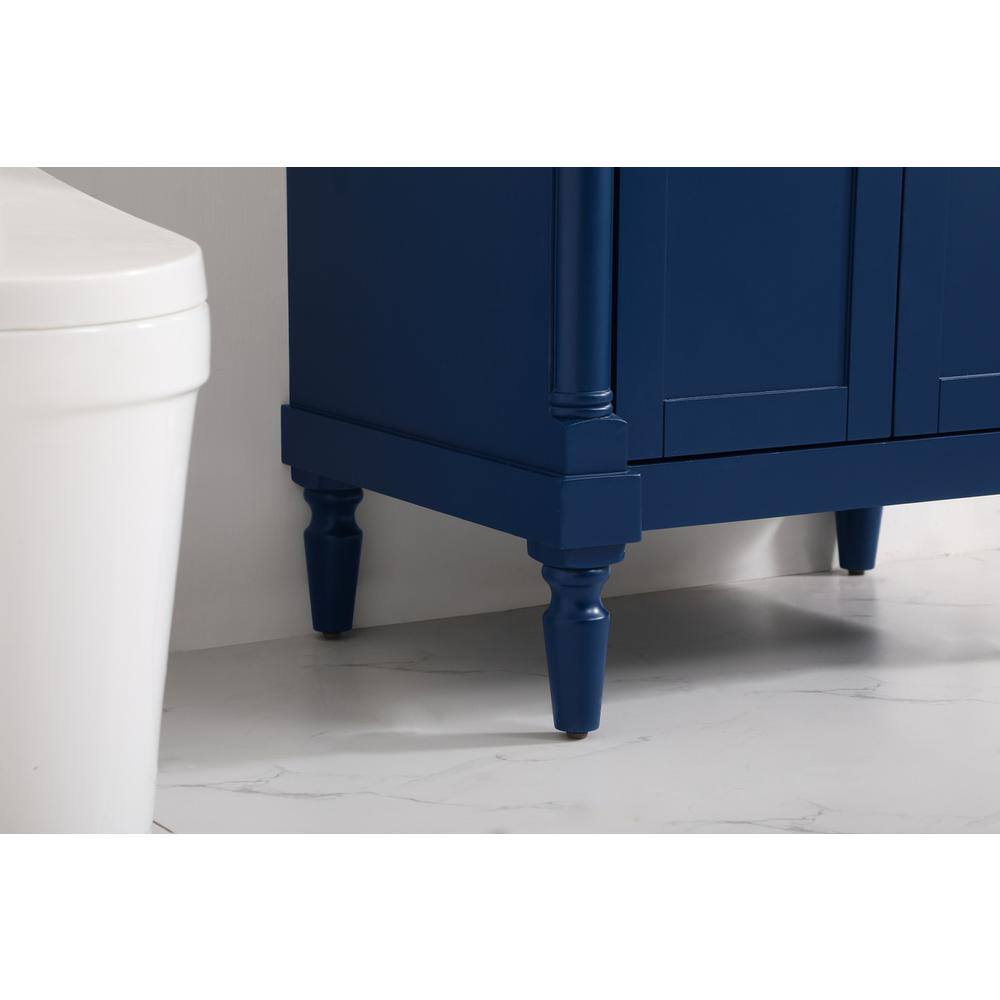 Alt View 5. Elegant Decor - 30 inch Single Bathroom vanity in Blue with ivory white engineered marble - Blue.