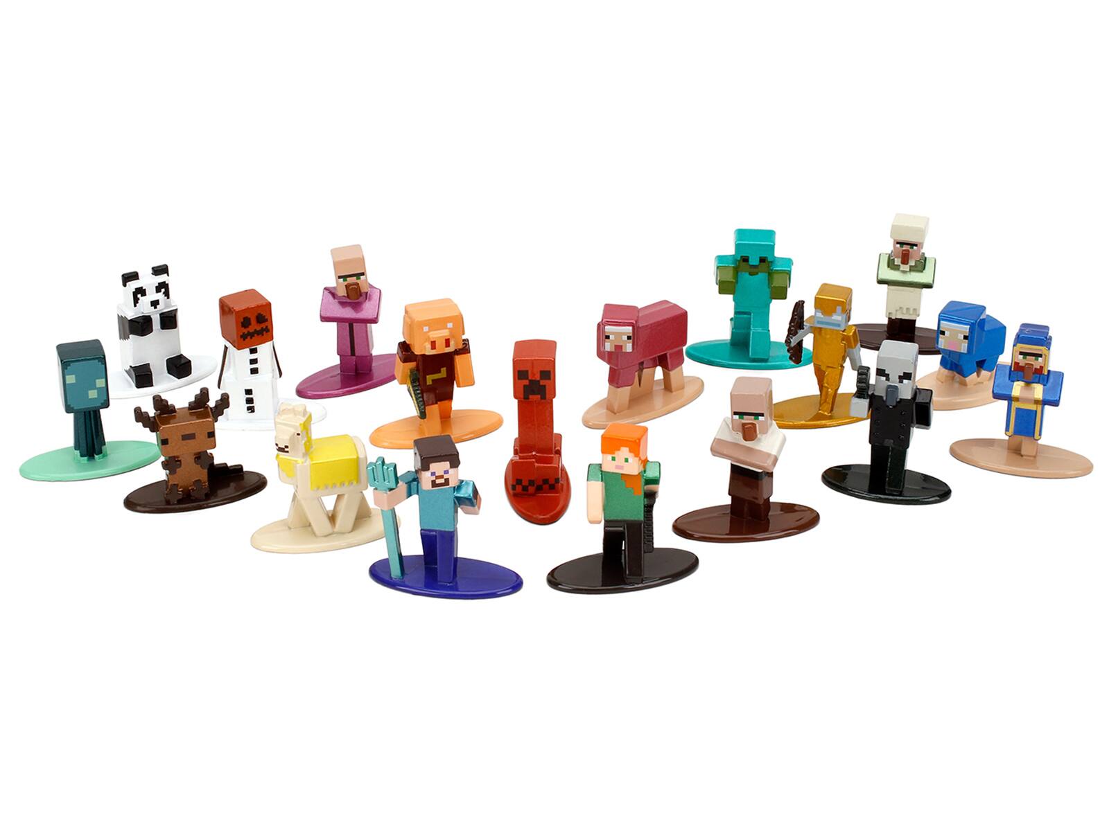 Angle. Jada - "Minecraft" Set of 18 Diecast Figures Wave 2 "Nano Metalfigs" Series by Jada - Multicolor.