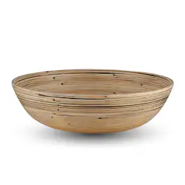 Lexa - Bamboo Salad Bowl, 12 Inch, Black Bamboo - Black/Natural