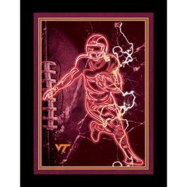 Fan Creations - Virginia Tech Hokies 12'' x 16'' Framed Neon Player Print - Black