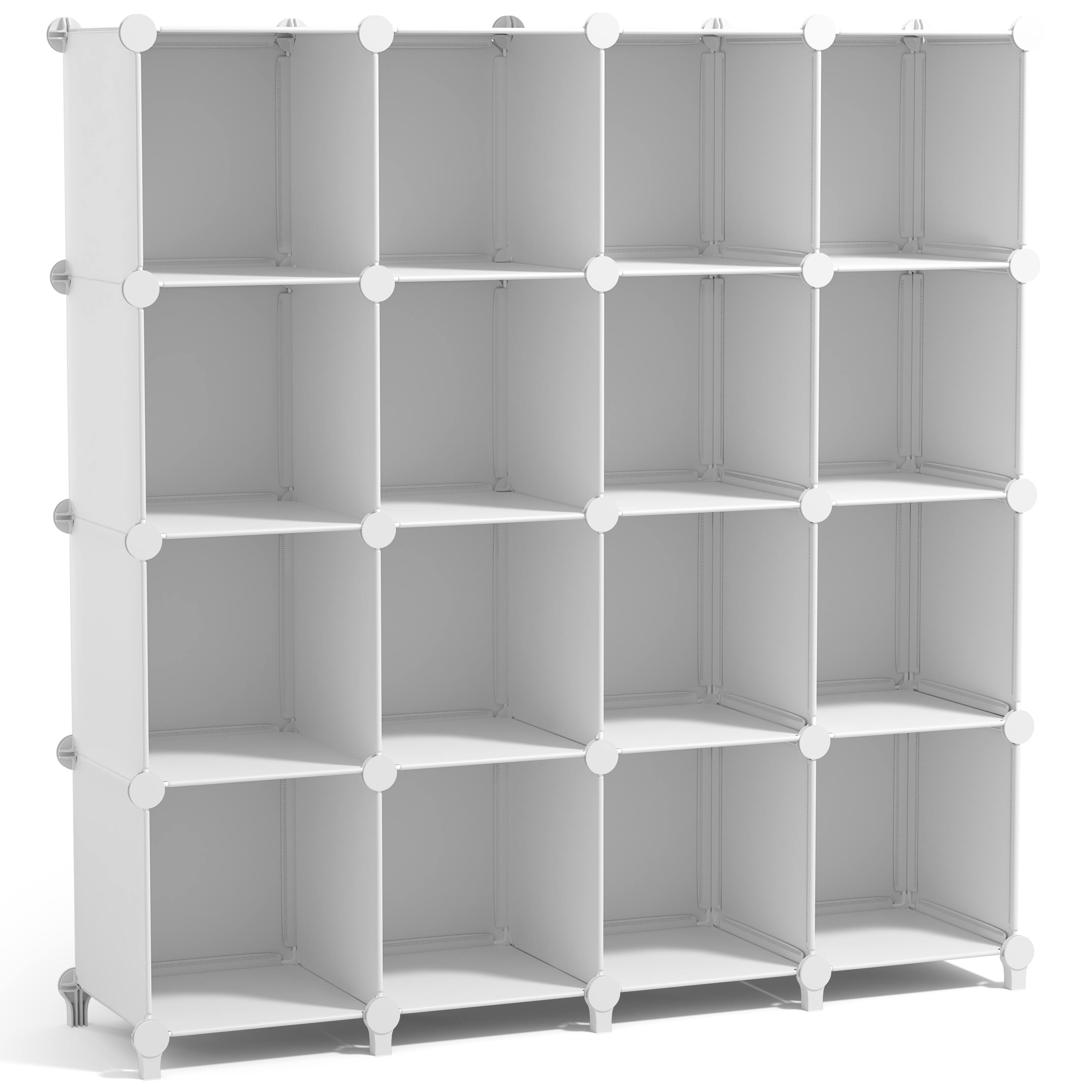 Angle. Sorbus - Sorbus 16 Cube Storage Organizer –Waterproof Cubby Shelf - Closet, Toys, Books, Shoes, Décor –Bedroom, Living Room, Kids - White.