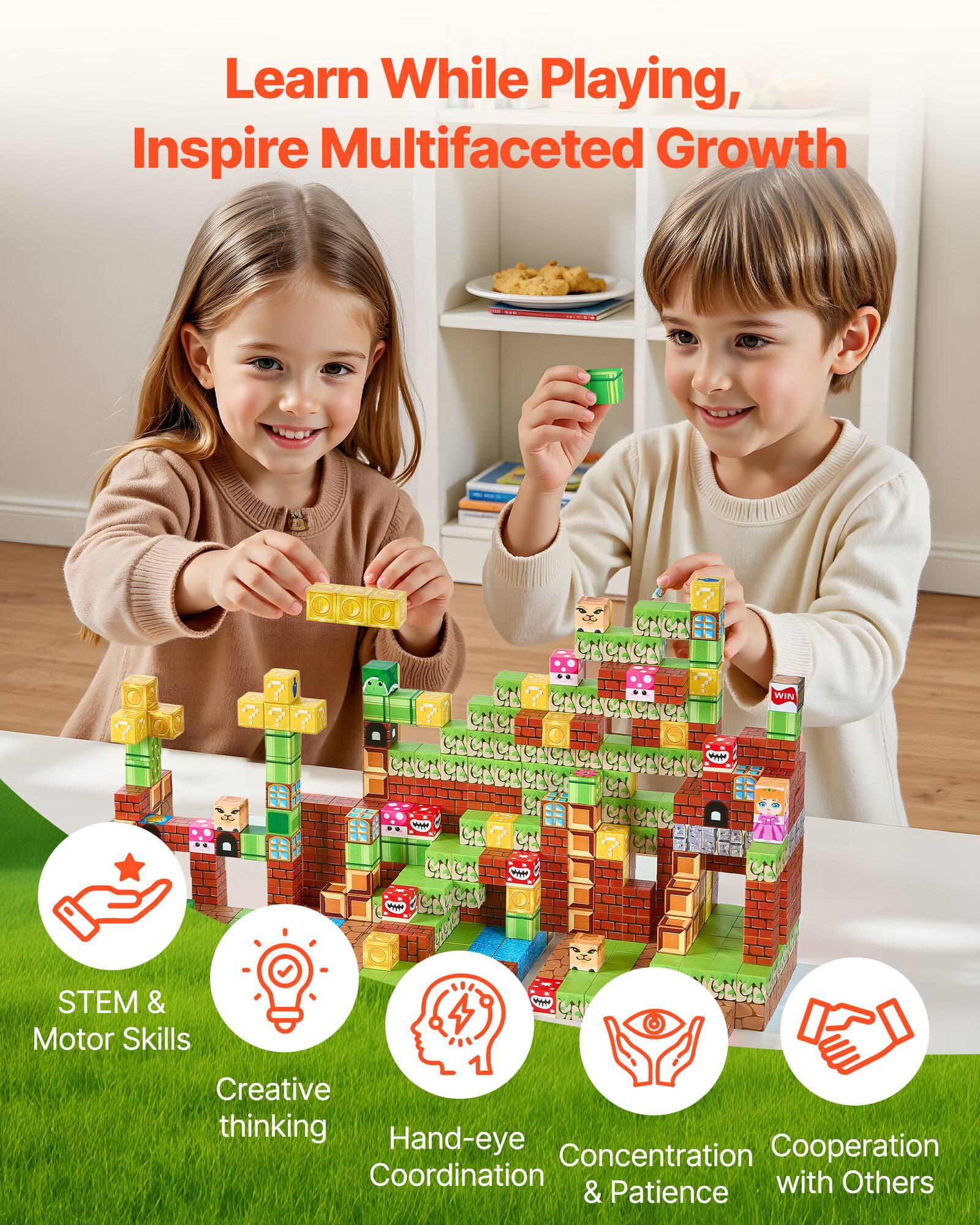 Learn While Playing, Inspire Multifaceted Growth

STEM & Motor Skills
Creative thinking
Hand-eye Coordination
Concentration & Patience
Cooperation with Others