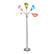 Front. Simple Designs - 5 Light Adjustable Gooseneck Floor Lamp - Silver/Primary Multicolored Shades.