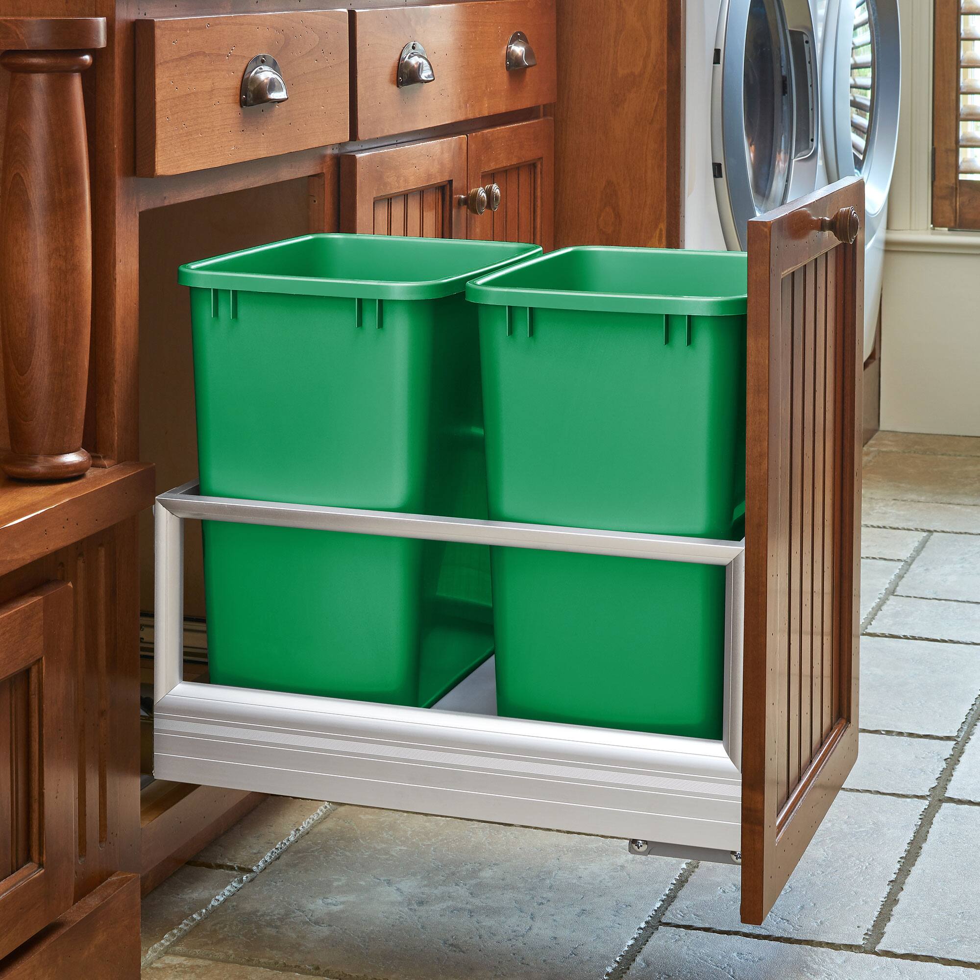 Alt View 7. Rev-A-Shelf - Rev-A-Shelf Polymer Replacement 27 qt. Trash Bin, Green, 2 Pack, RV-1024-19-2 - Green.