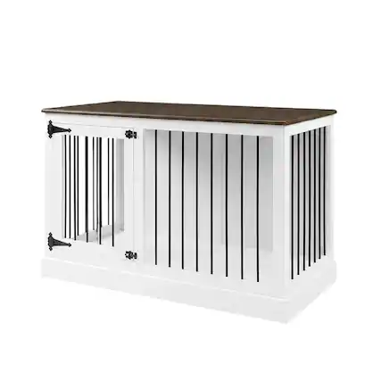 Front. Crosley Furniture - Winslow Small Credenza Dog Crate - White.