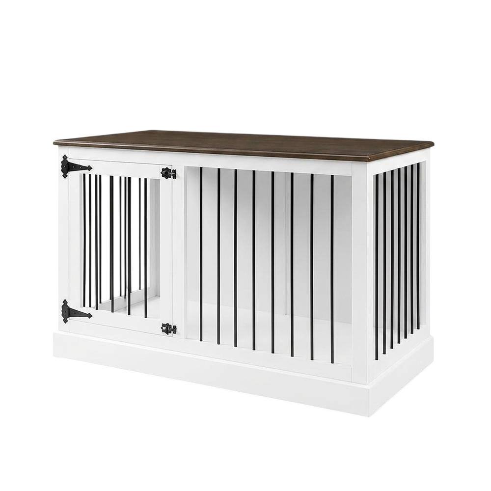 Front. Crosley Furniture - Winslow Small Credenza Dog Crate - White.
