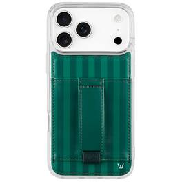 Walli Cases - iPhone 17 Pro Phone Case with Wallet and Finger Strap - Evergreen - Evergreen Stripe