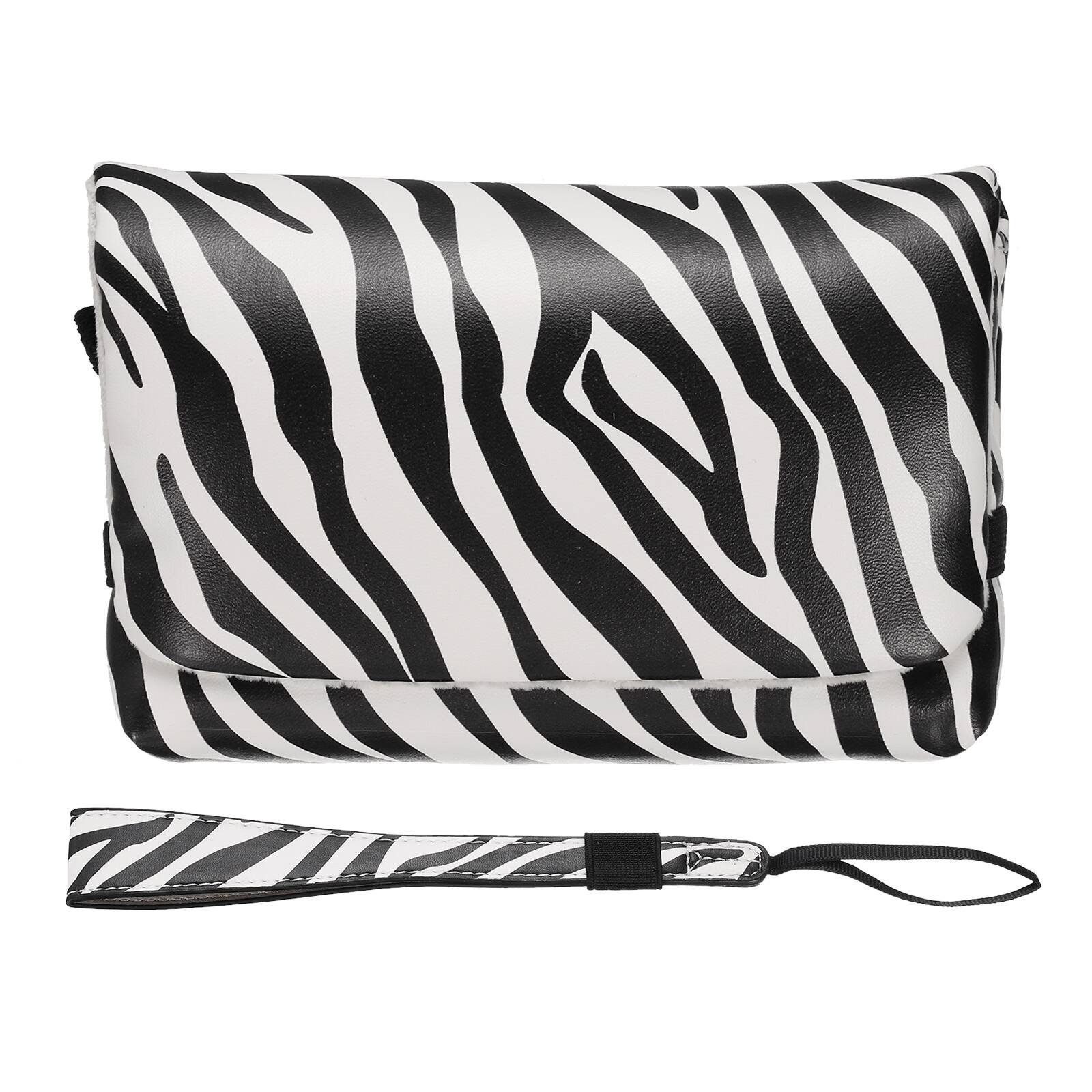 Front. Unique Bargains - 1pc Multi-Purpose Nylon Camera Storage Bags, Small Portable Pouch for CCD Camera and Travel - Black and White.