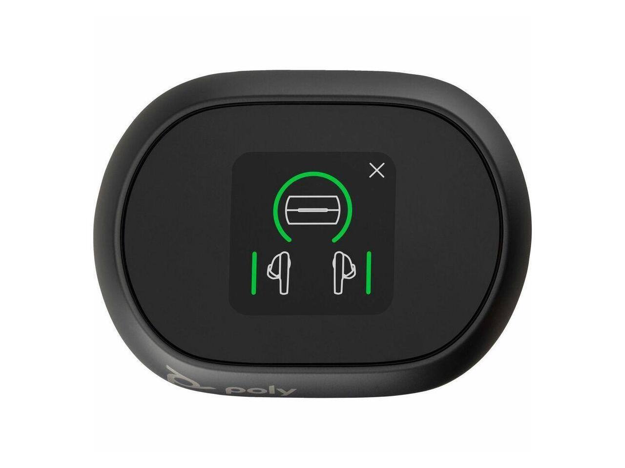 Alt View 9. HP - Poly Voyager Free 60+ UC M Carbon Black Earbuds +BT700 USB-C Adapter +Touchscreen Charge Case (7Y8H0AA) - Black.