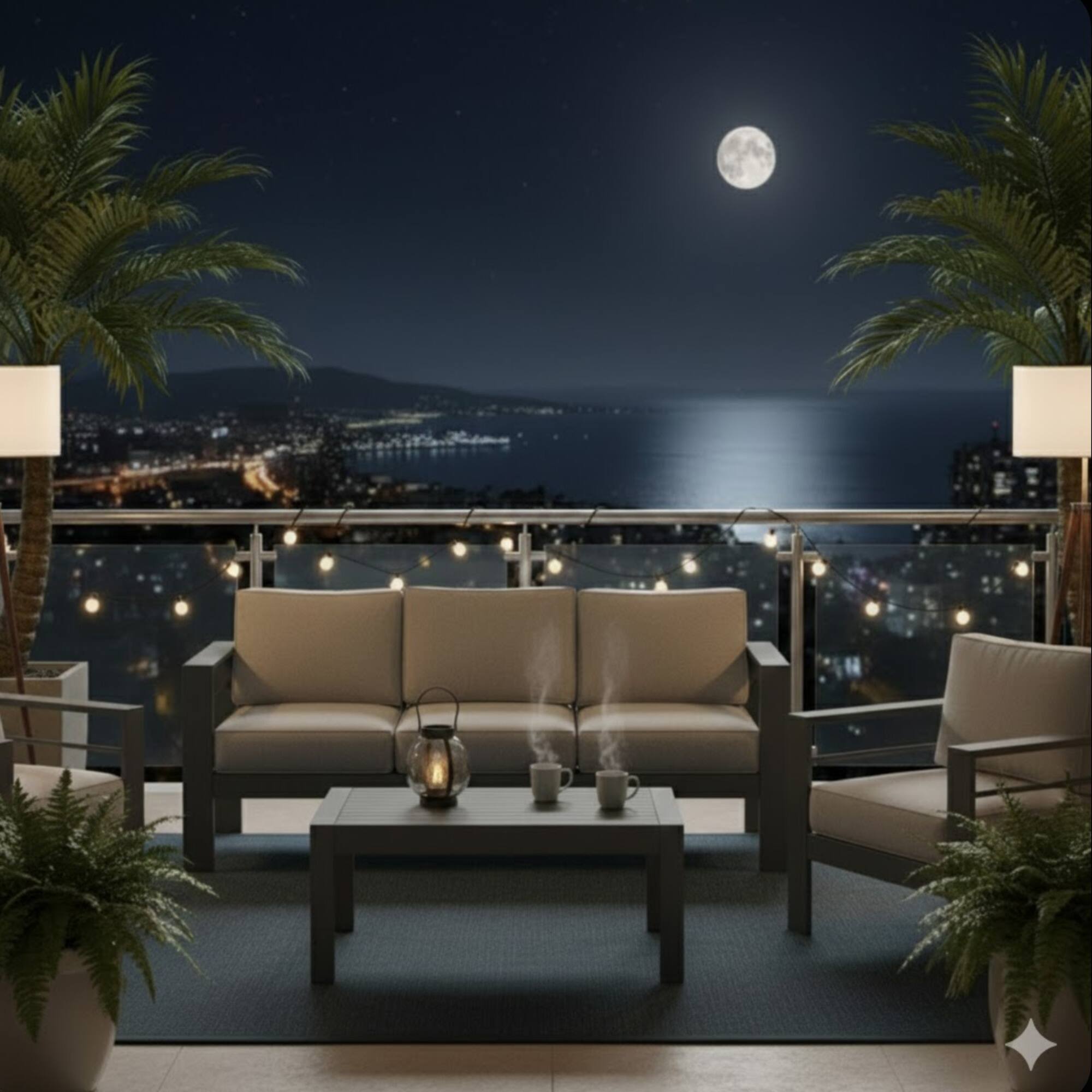 Left. Mondawe - 2 Pieces Outdoor Patio Sofa Set with 75" 3-Seat Sofa and 43" Coffee Table - Gray.