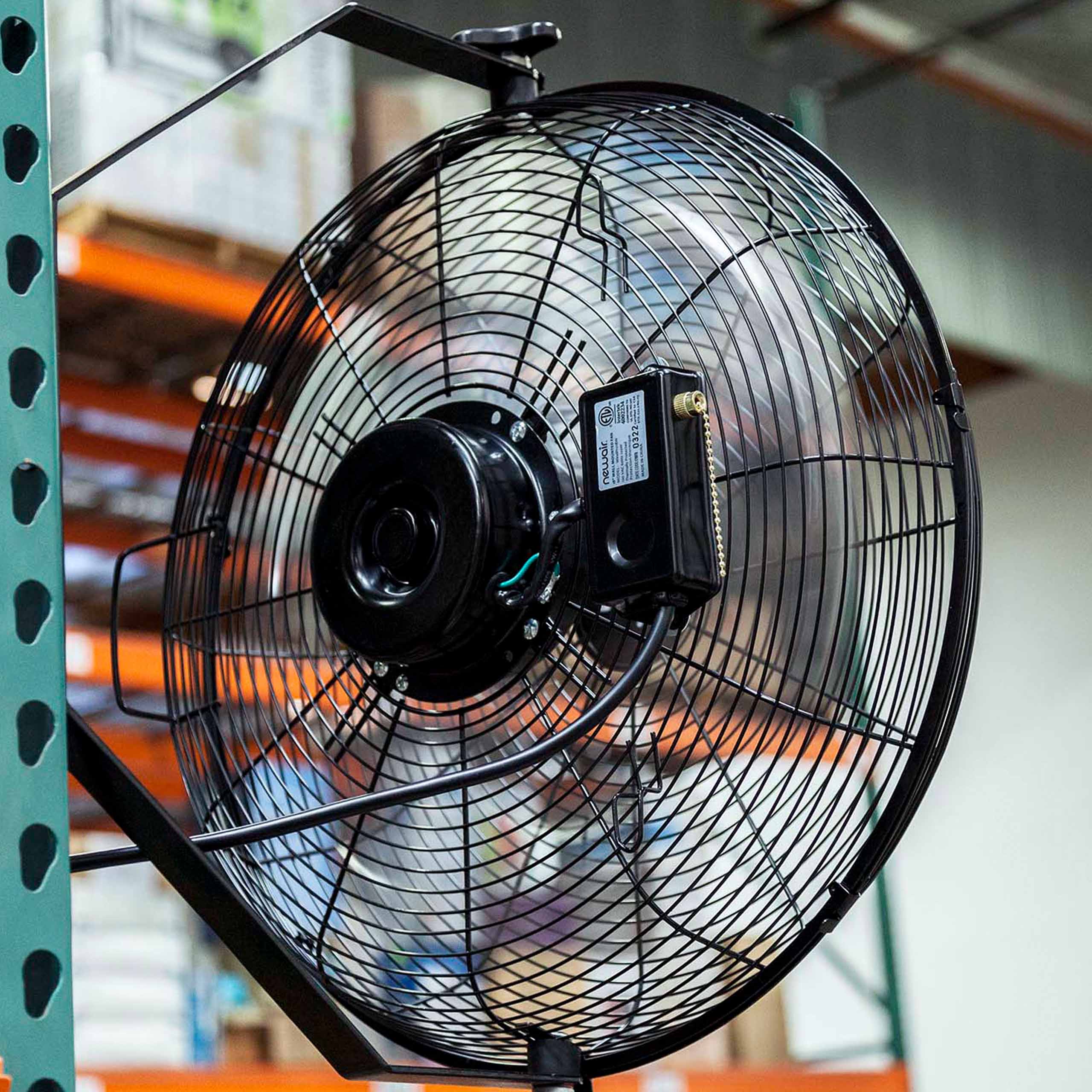 Alt View 7. NewAir - 18" High Velocity Wall Mounted Fan with Sealed Motor Housing and Ball Bearing Motor - Black.