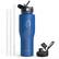 Angle. Buzio - 32oz Tumbler Water Bottle with Straw Lid and Spout Lid - Blue.