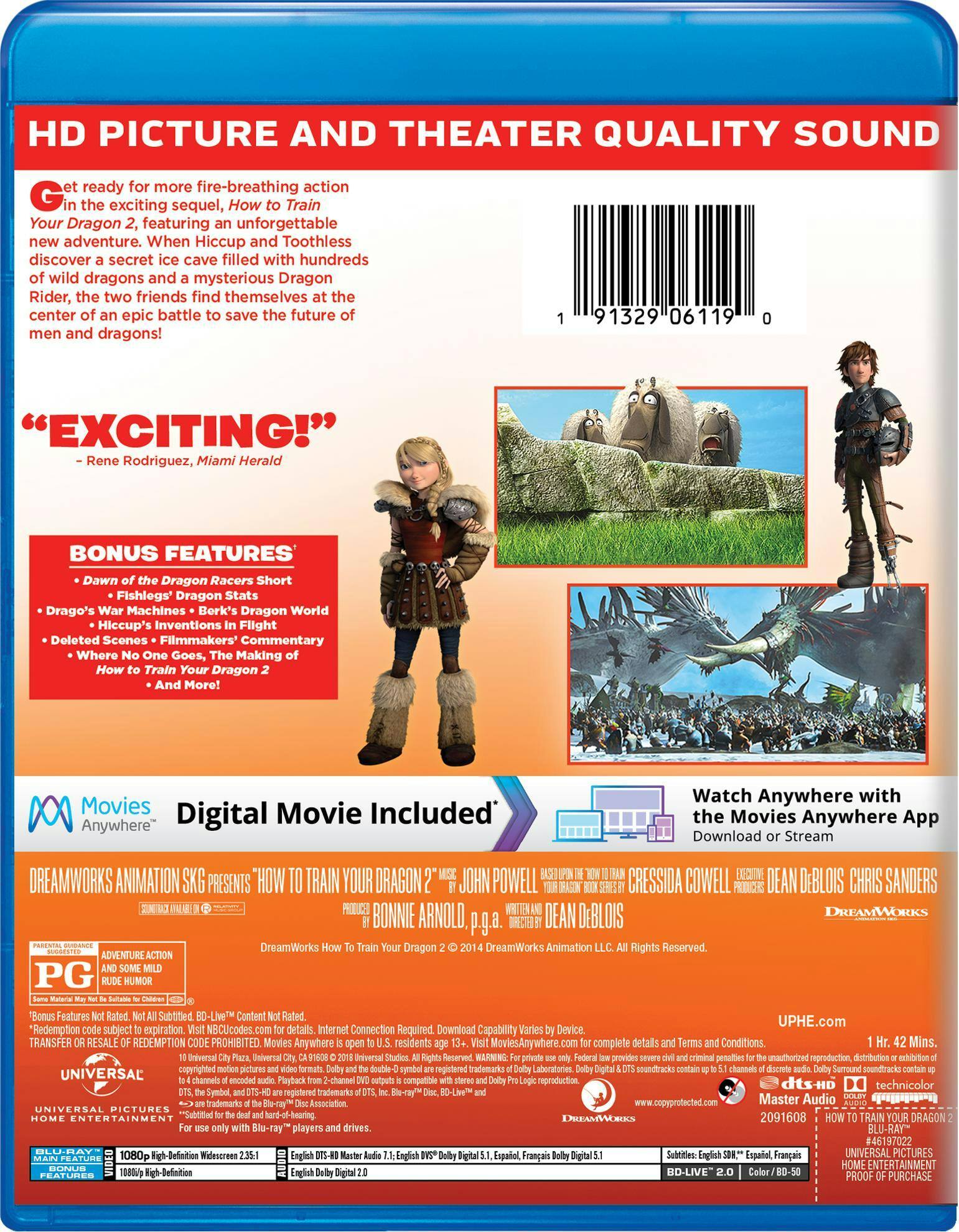 Back. How to Train Your Dragon 2 (Blu-ray New Box Art) [Blu-ray].