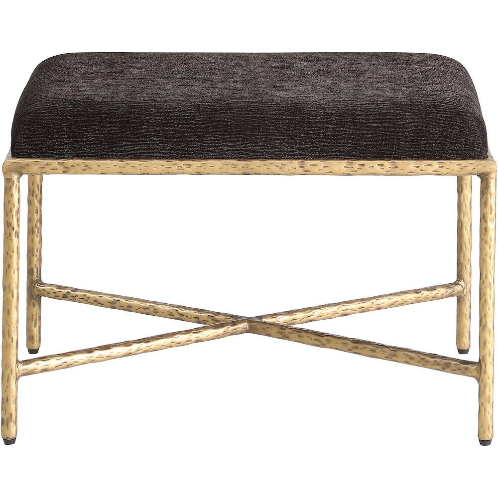 Alt View 2. Meridian Furniture - Valley Brown Chenille Fabric Bench - Brown.