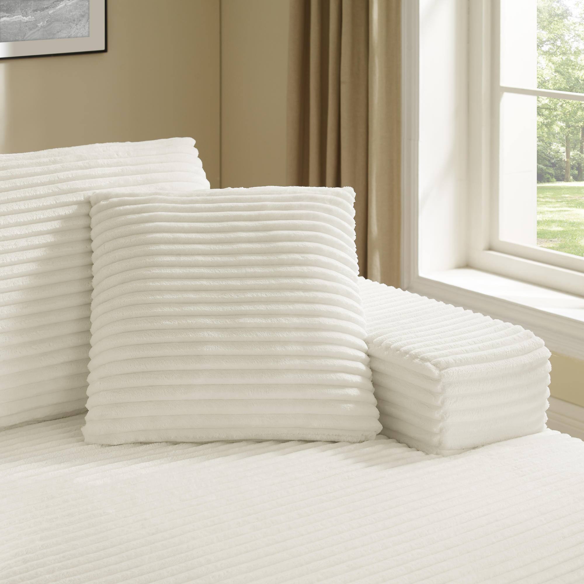 Alt View 7. Meqiodas - 67.5”Oversized Indoor Chaise Lounge, Sofa Bed, Living Room Sofa, Corduroy Upholstered Boneless Cloud Sofa, No Assembly - Beige.