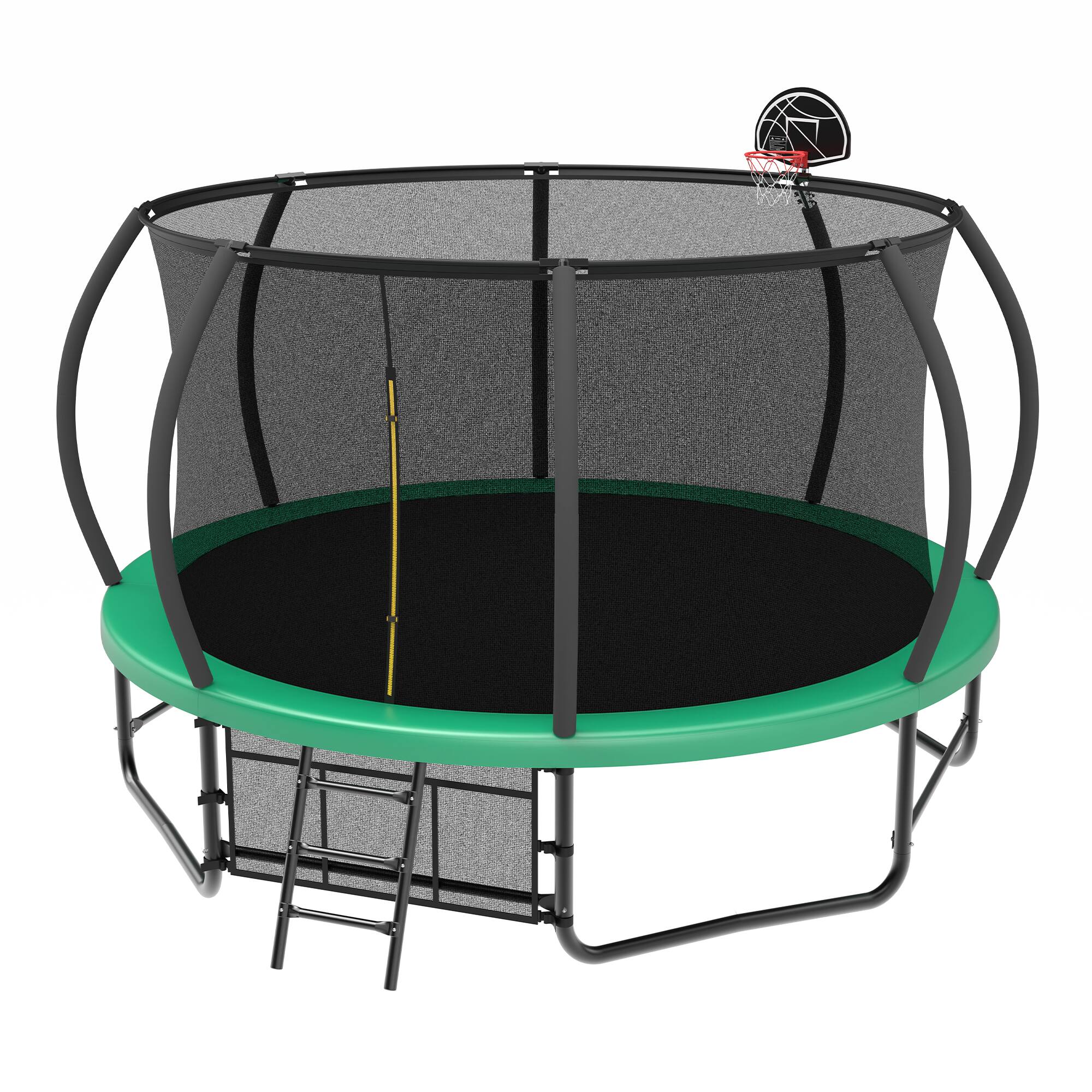 Alt View 1. LOVMOR - Lovmor 14 FT Trampoline with Ladder and Safety Enclosure Recreational Trampoline for Kids.