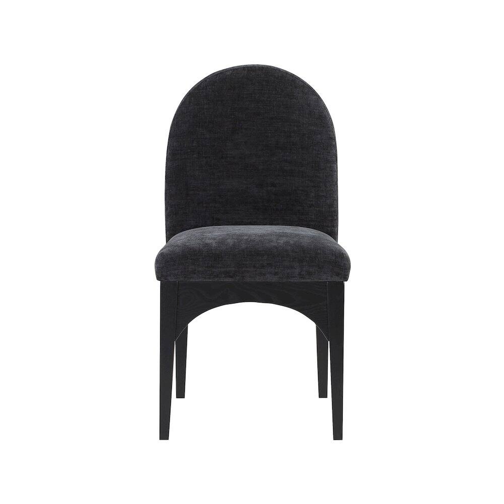 Alt View 2. Meridian Furniture - Waldorf Black Chenille Fabric Dining Chair - Black.
