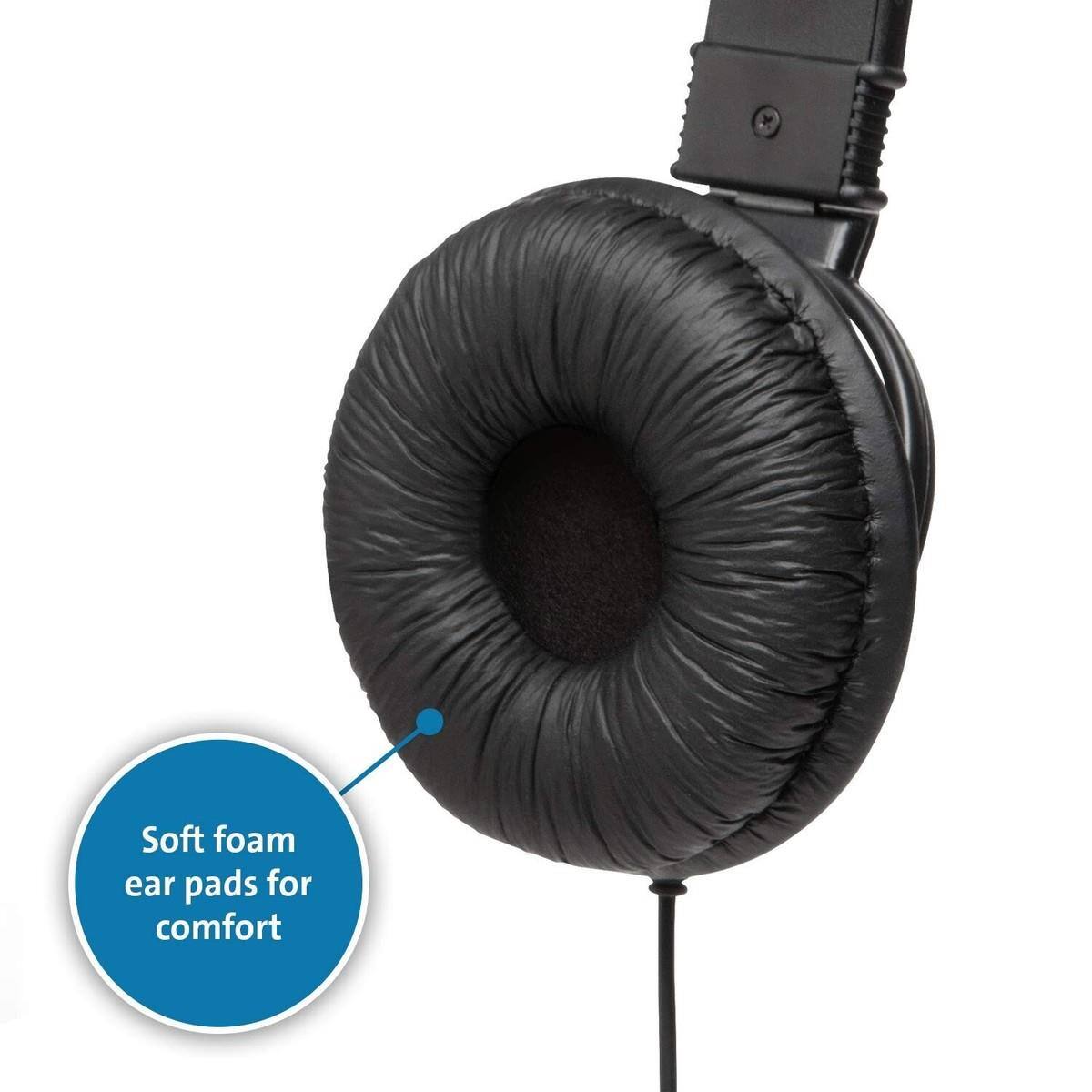 Soft foam ear pads for comfort