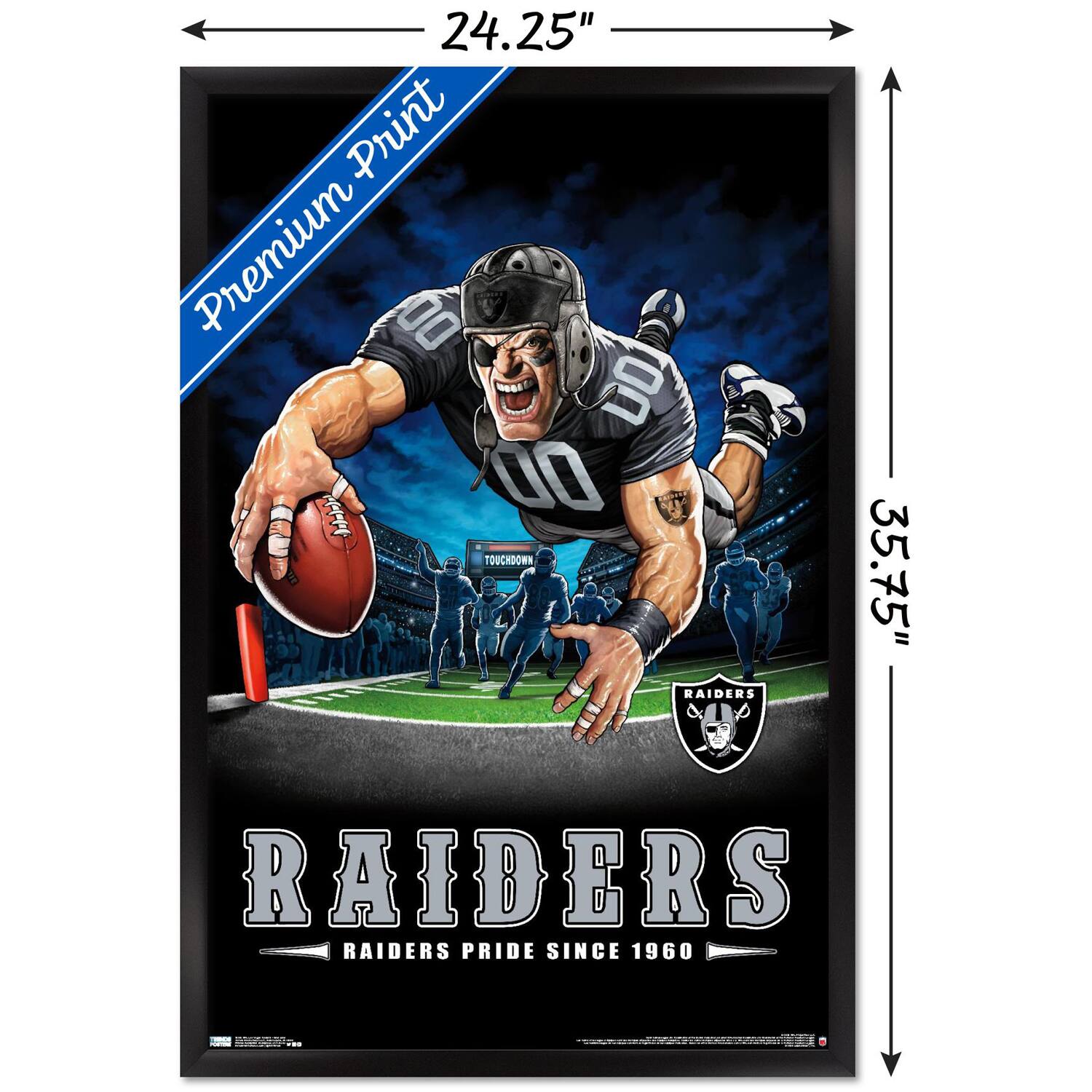 24.25" x 35.75" Premium Print

RAIDERS  
RAIDERS PRIDE SINCE 1960

TOUCHDOWN RAIDERS