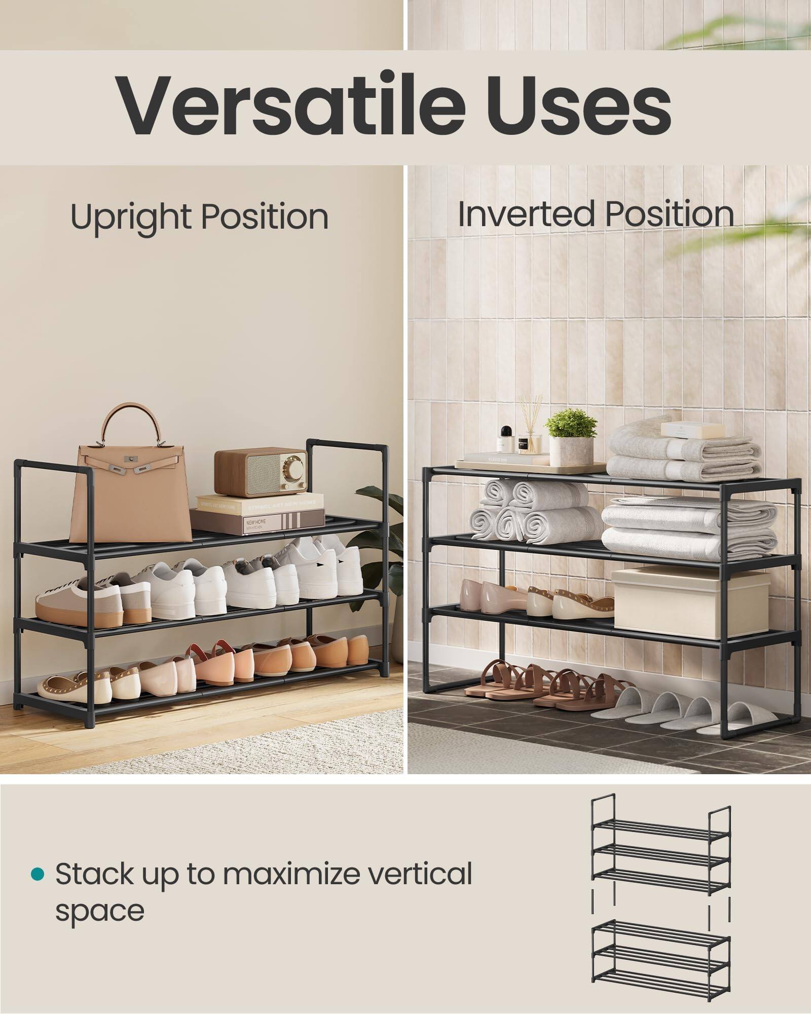 Versatile Uses

Upright Position

Inverted Position

Stack up to maximize vertical space