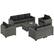 Angle. Resenkos - Resenkos 5 Pieces Patio Sectional Furniture Set, Outdoor Sectional Furniture, PE Rattan, Gray - Gray.