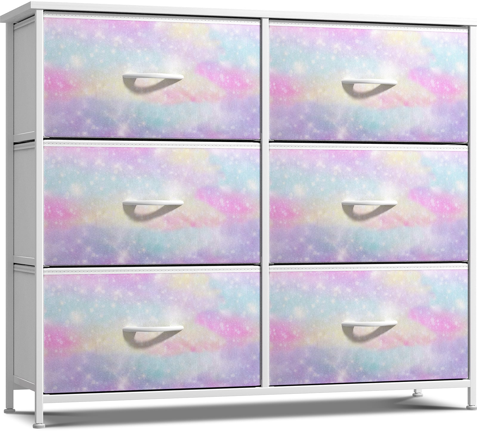 Front. Sorbus - Sorbus Dresser with 6 Drawers, Furniture Storage Tower Unit for Bedroom, Hallway, Closet Wood Top Fabric Drawers Chest - Tie-Dye Pastel.