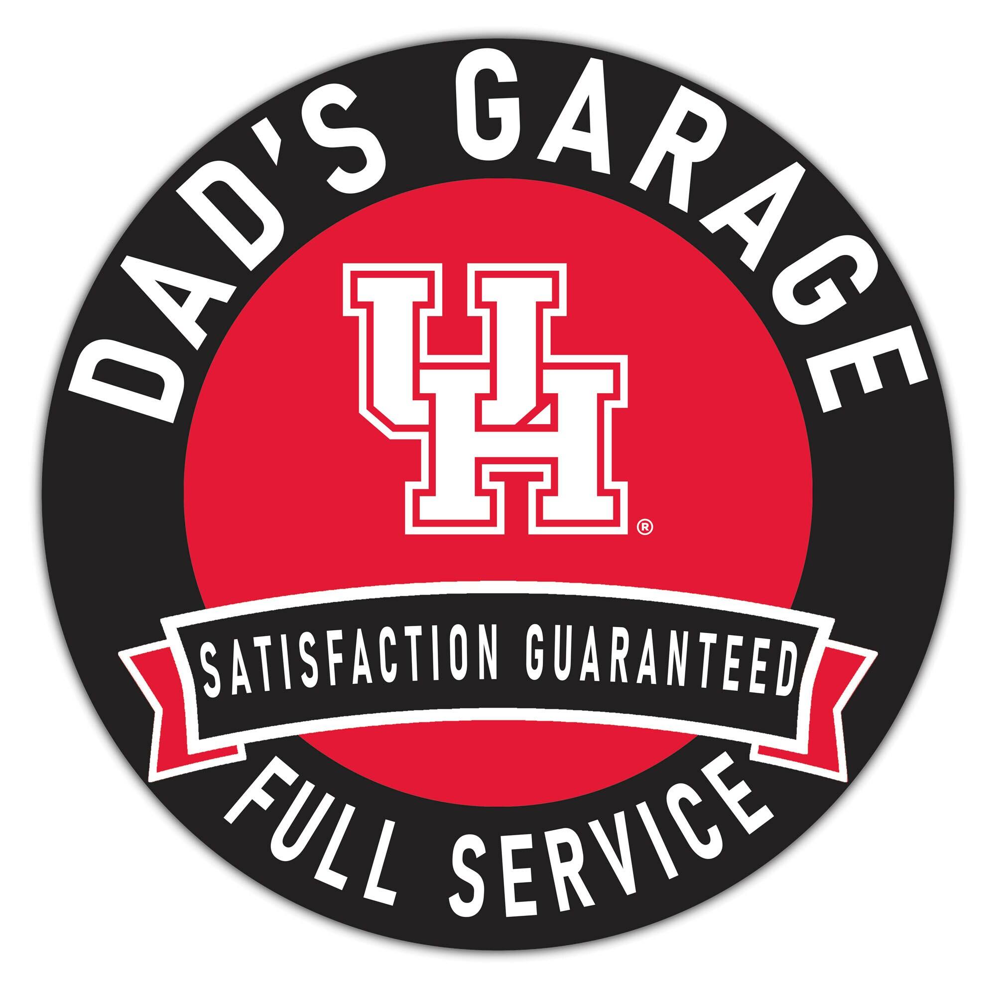 Houston Cougars 16" x 16" Dad's Garage Wood Sign