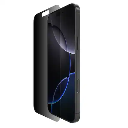Angle. Belkin - ScreenForce Privacy InvisiGlass for iPhone 16 Pro Max with EZ Align Tray - Black.