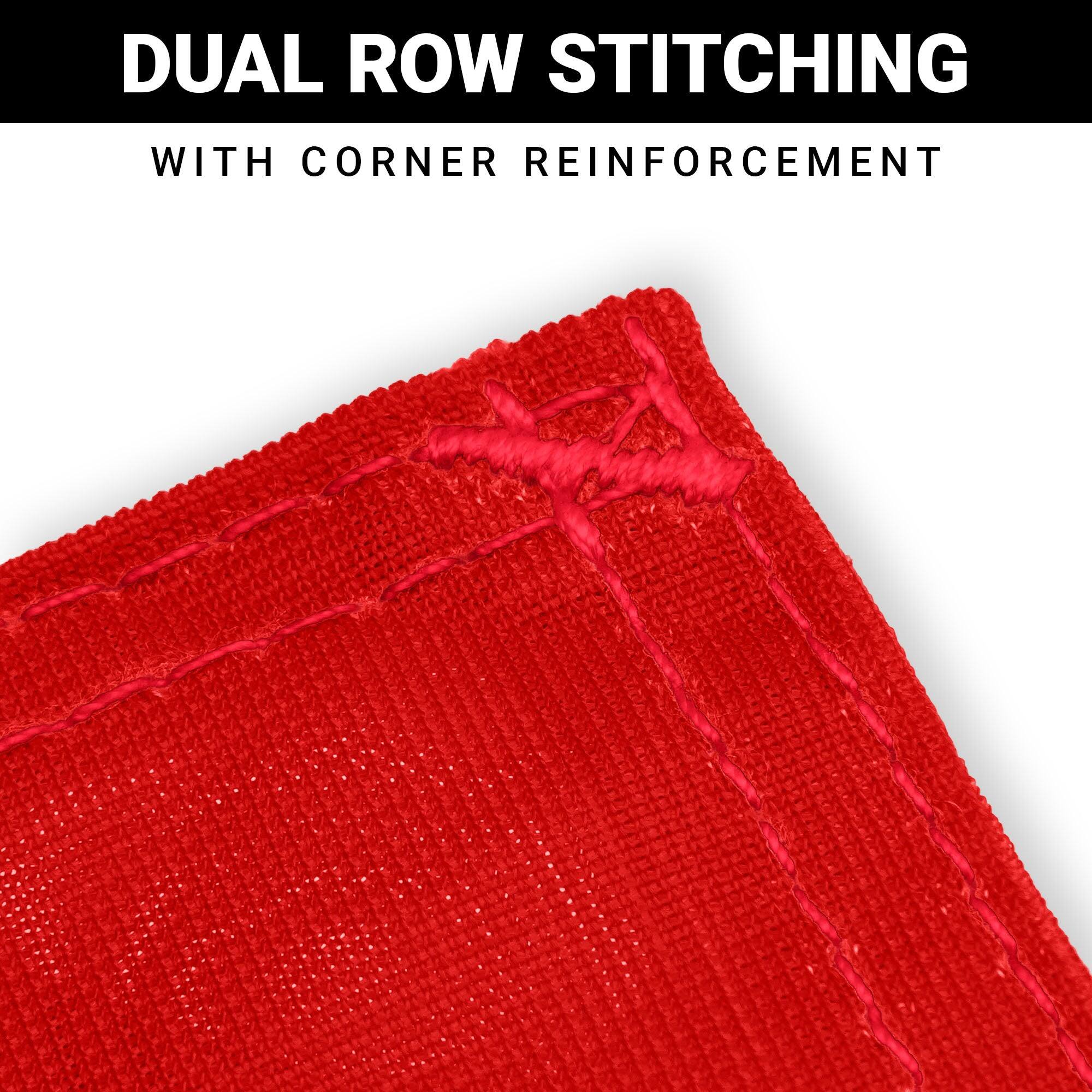 DUAL ROW STITCHING  
WITH CORNER REINFORCEMENT