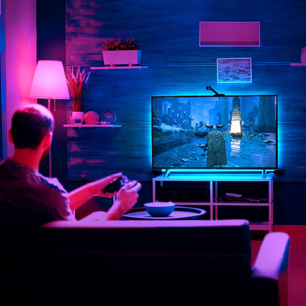 Alt View 8. PRIMEPLUS - Immersed LED Smart TV Backlight Strips Lights, APP/Voice Control light strip with Camera for 55-65 inch TVs.