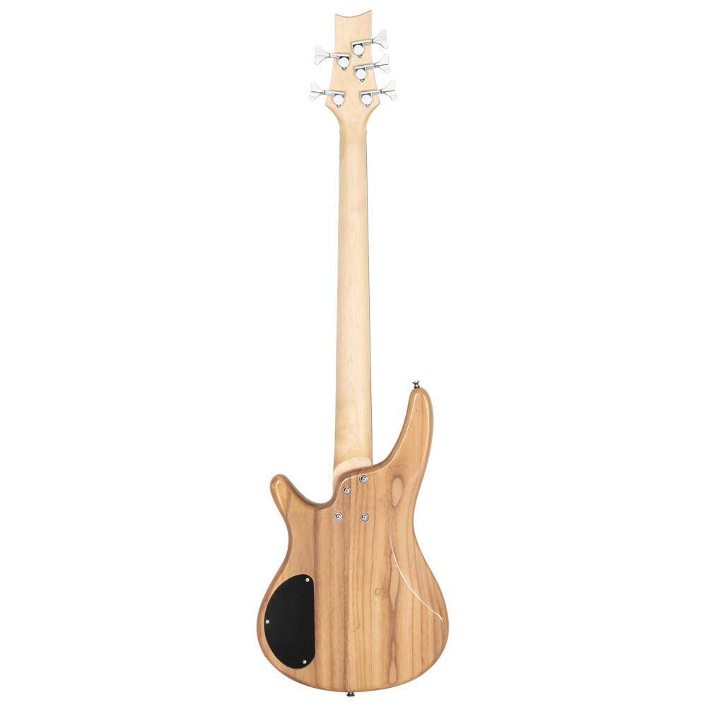 Left. Winado - 5 String Electric Bass Guitar, Full Size Standard Right Handed Rosewood Fretboard Bass Kit with Gig Bag Strap.