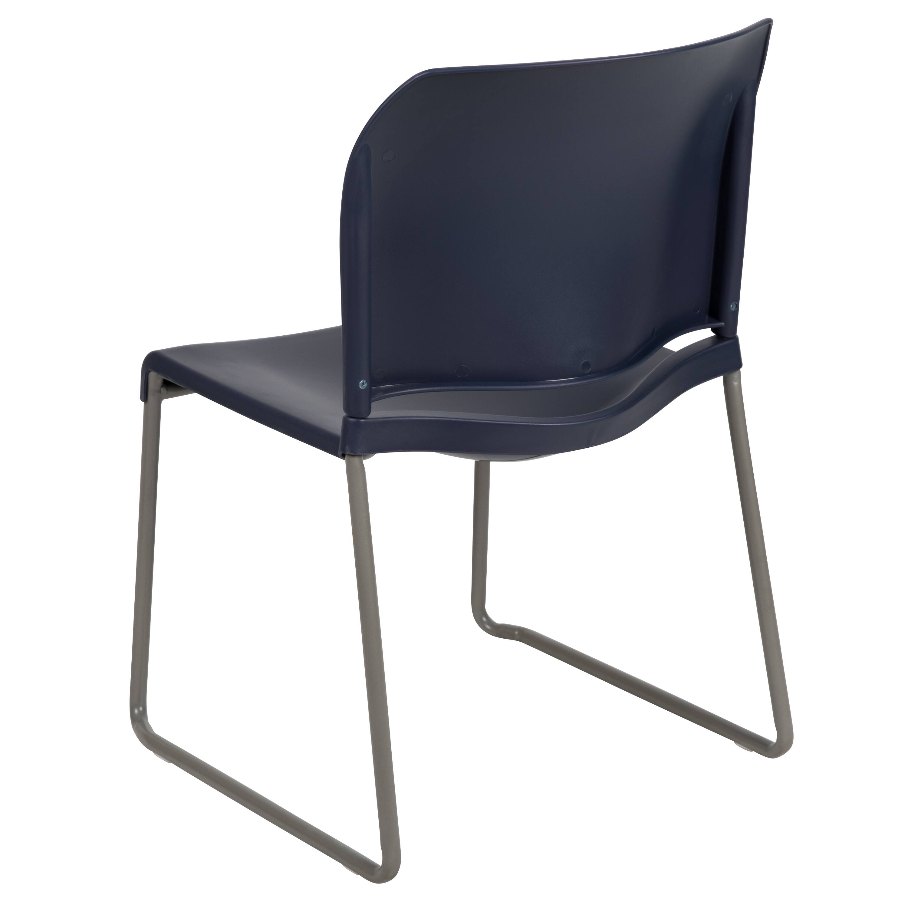 Alt View 7. Emma + Oliver - Home and Office Guest Chair Full Back Contoured Sled Base Stack Chair - Navy.