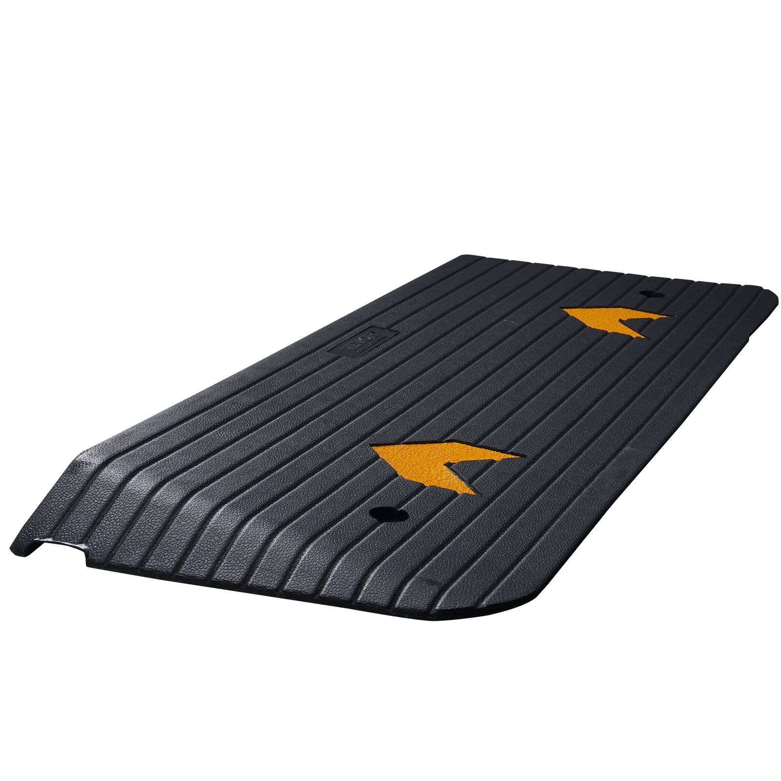Alt View 5. VEVOR - Rubber Threshold Ramp, 2" Rise Threshold Ramp Doorway,Recycled Rubber Power Threshold Ramp Rated 33069 lbs Load Capacity - Black.