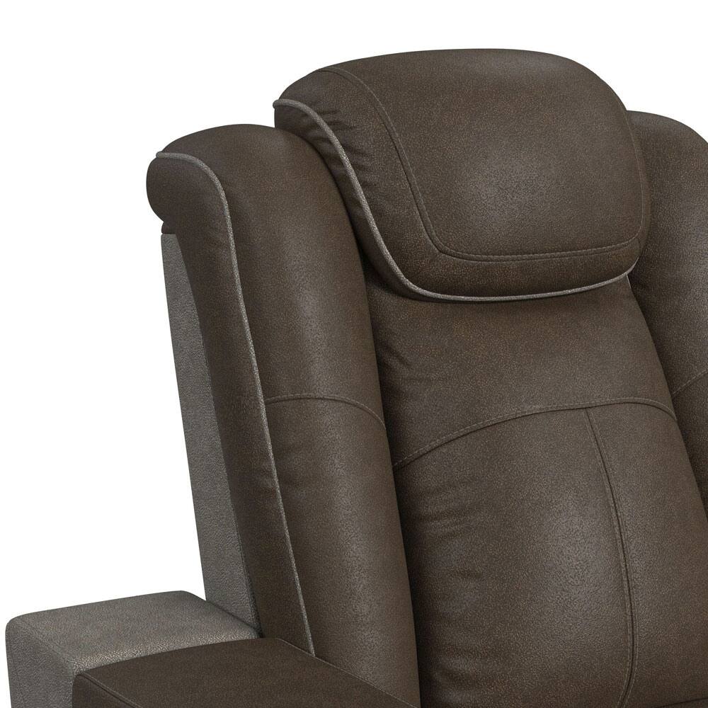 Alt View 1. Elements - Lantana Power Motion Sofa - Rocky Brown/Grey - Brown.