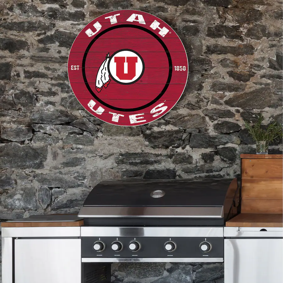 Jardine Utah Utes 20'' x 20'' Indoor/Outdoor Circle Sign Red 4457205 ...
