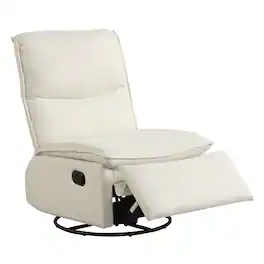 Gymax - 360-Degree Nursery Reclining Rocker Chair w/Cushioned Back Seat Footrest for Bedroom - Beige