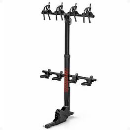 Yakima - HangOver 4 Adjustable Vertical Steel Mountain Bike Hitch Rack for 4 Bikes - Black