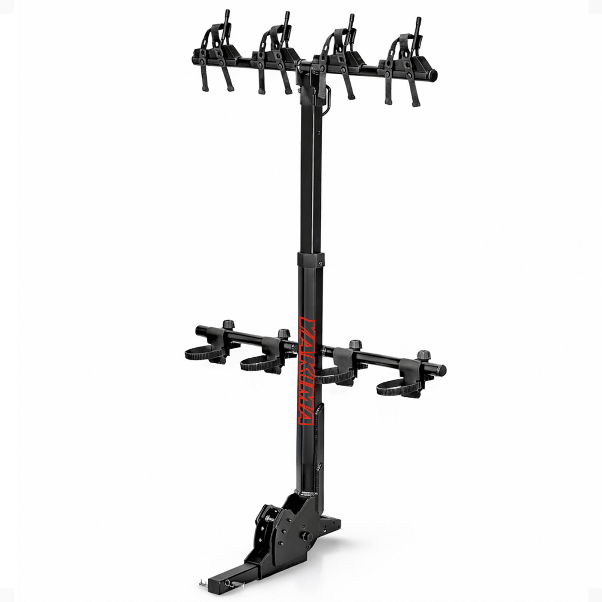 Front. Yakima - Yakima HangOver 4 Adjustable Vertical Steel Mountain Bike Hitch Rack for 4 Bikes - Black.