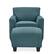 Front Zoom. Handy Living - Leonardo Transitional Linen Arm Chair and Ottoman - Blue.