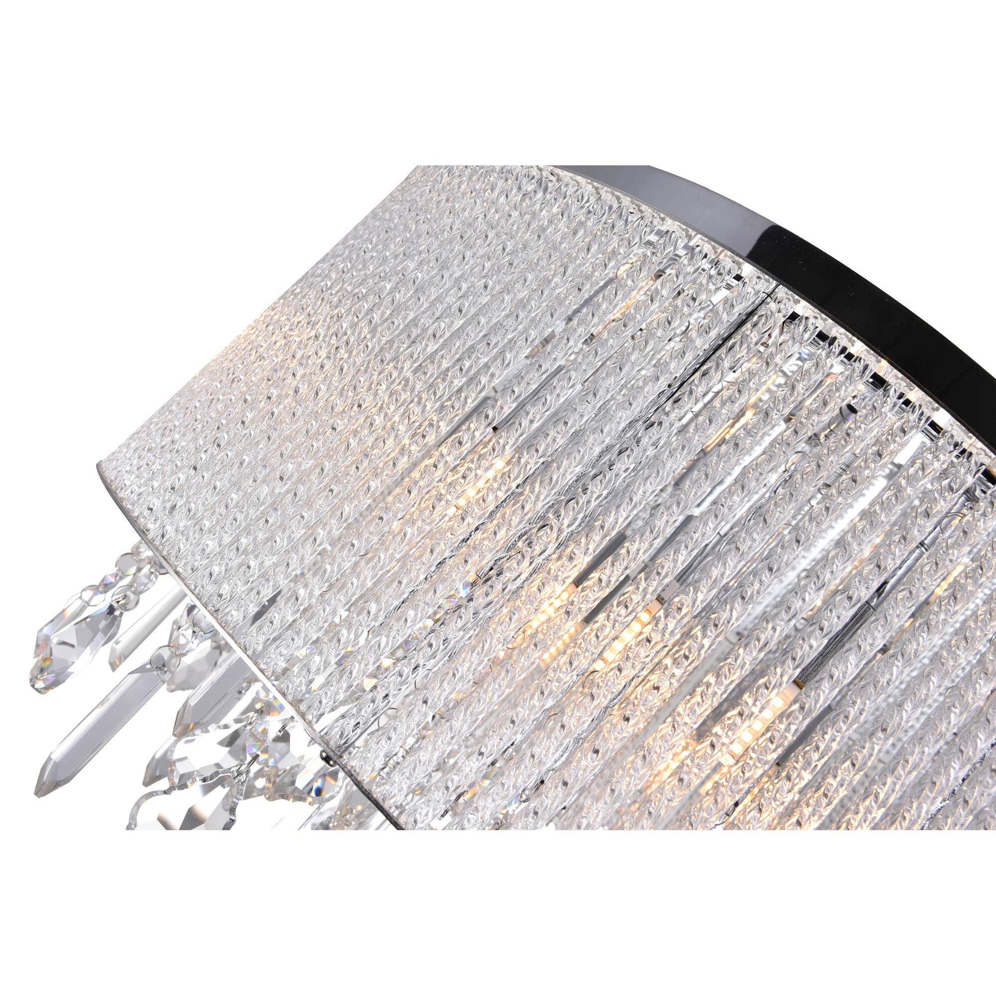 Left. CWI Lighting - Benson 9 Light Drum Shade Flush Mount With Chrome Finish - Chrome.