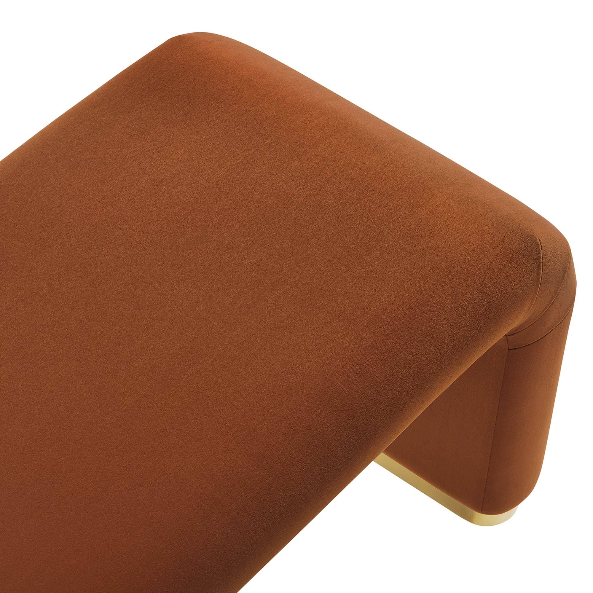 Alt View 3. Modway - Koda Performance Velvet Waterfall Long Bench by Modway - Red.
