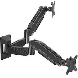 Earthley Blooms - Monitor Wall 2 Computer Screen Up 32 Inch Gas Spring Double Arm Holds 17 s Each Full Motion Adjustable - Dual