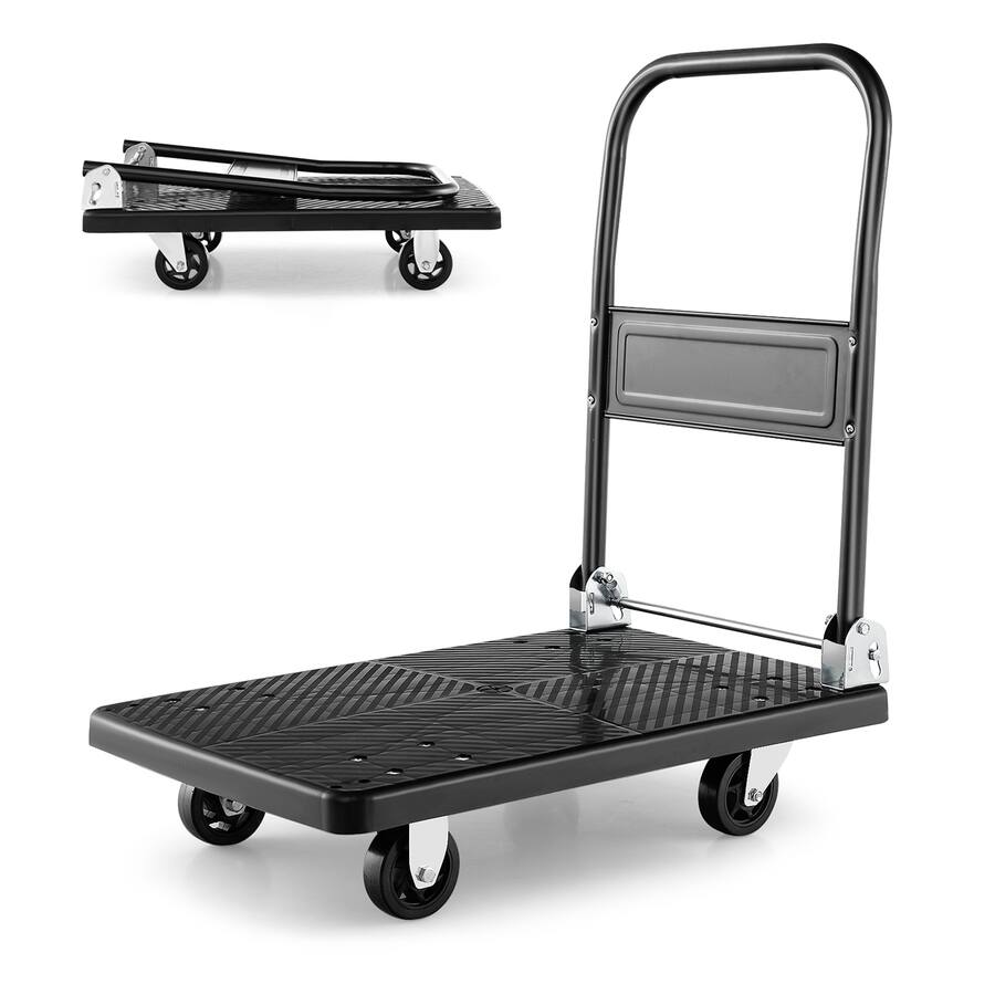 Costway Folding Push Cart Dolly Platform Hand Truck with 360