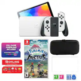 Switch OLED MarioKart 8 Bundle with Accessories & Pokemon Arceus - Nintendo Switch