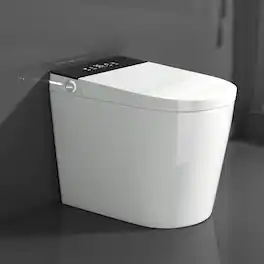 Loheer - Compact Smart Toilet Porcelain Tankless Bidet with Auto Flush and Heated Seat, 23.25 in Depth - White