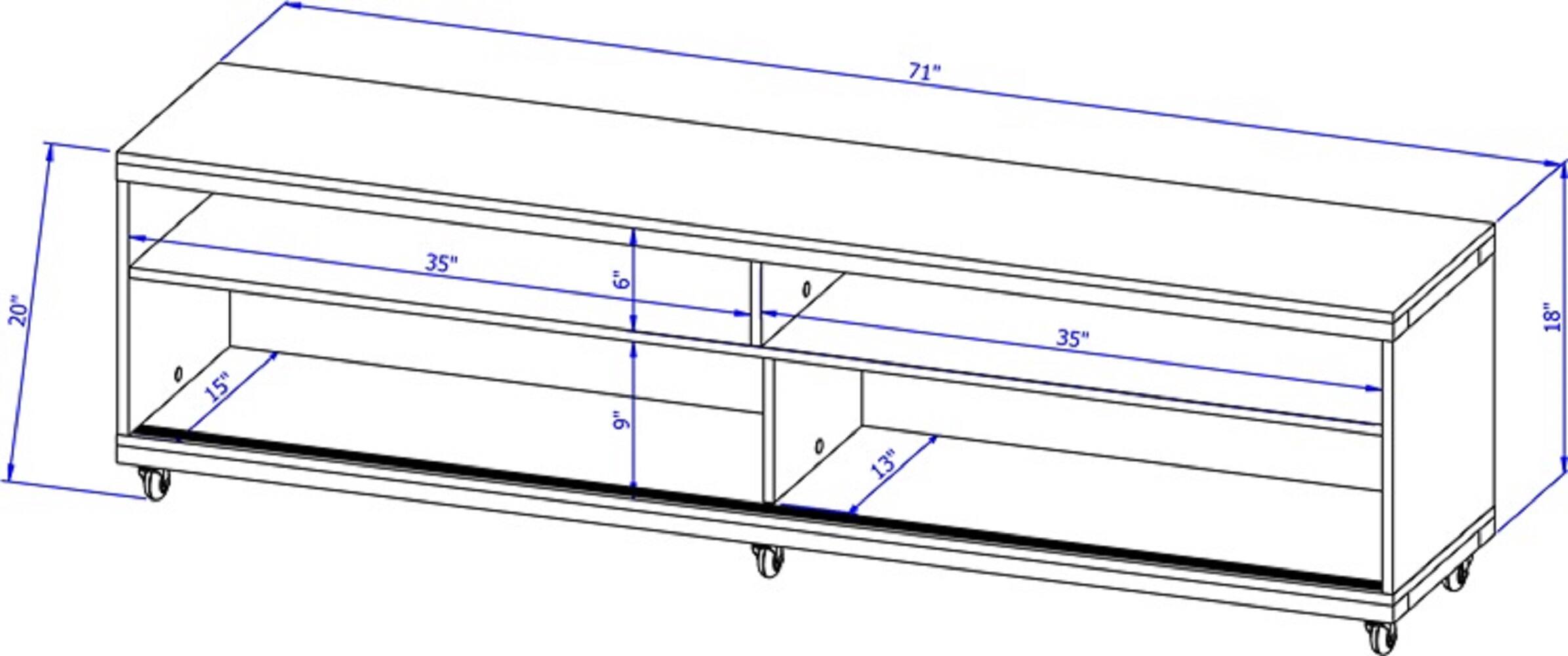 Left. TinyHomie - 70in TV Stand in White - White.